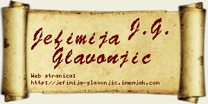 Jefimija Glavonjić vizit kartica